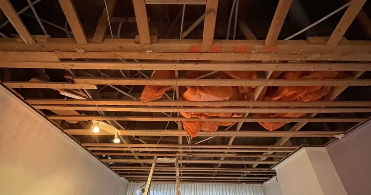 Timber wall structure during the energy upgrade on the Willem Lodewijkstraat in Leeuwarden