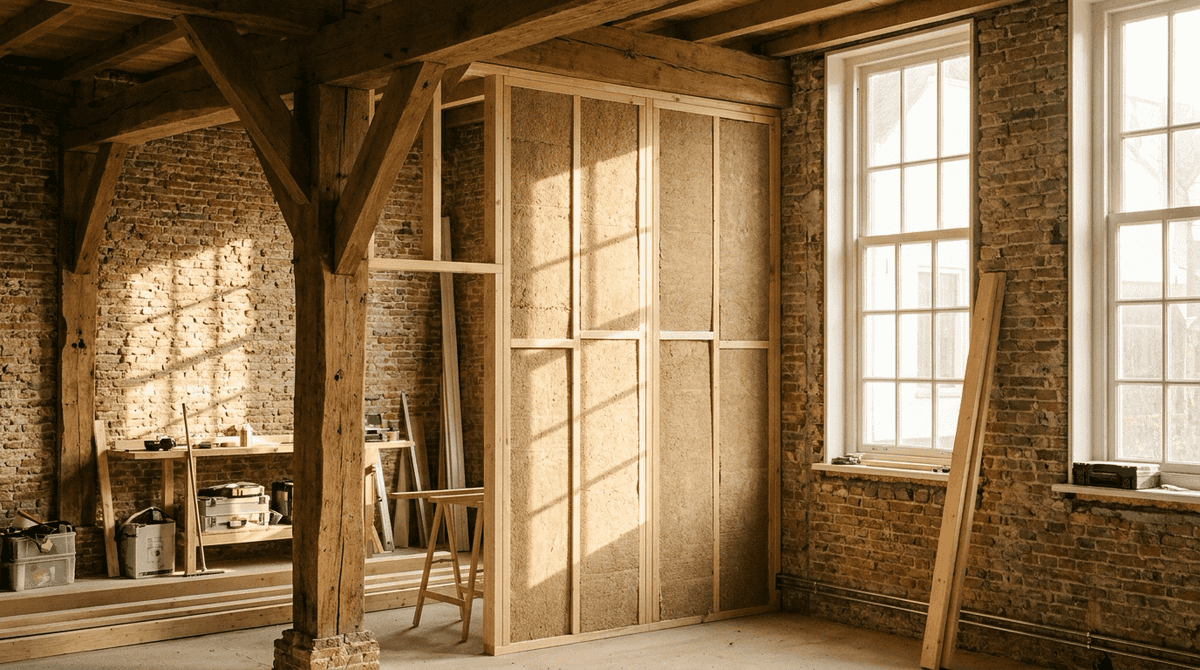 Renovatie van een oude Nederlandse woning met houten balken en nieuwe isolatie