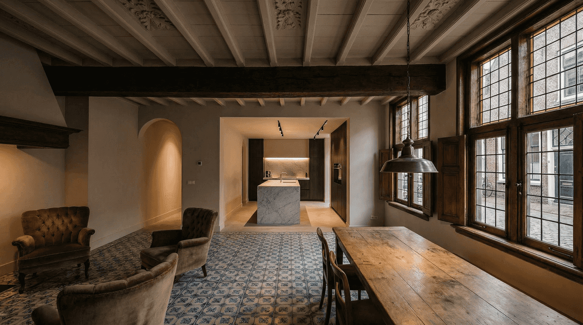 Renovated historic building in Groningen with original details