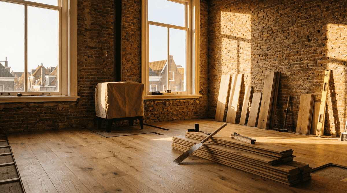 Renovation of a home in Groningen with new flooring and plasterwork